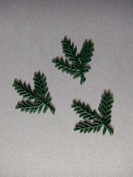 Verzierwachs / Wachsornament "Tannenzweig" groß  3er Set